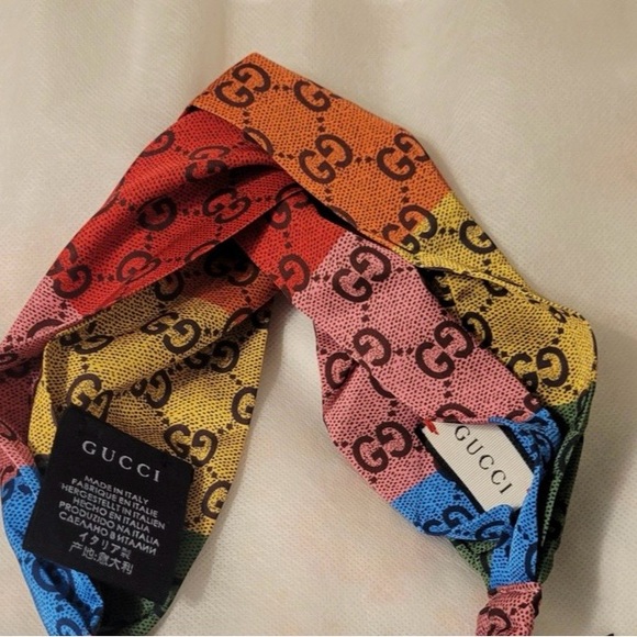 Gucci Red and Yellow Patterned Headband - Picture 2 of 6